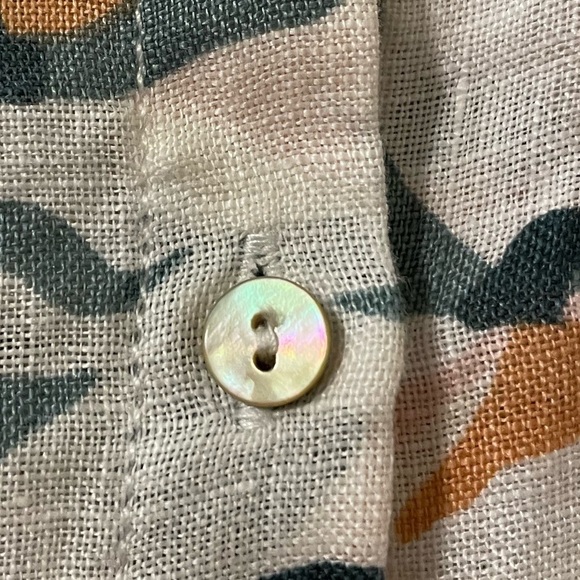 Rachel Zoe women’s plus size linen long sleeve button down top multi color shirt - Picture 5 of 7